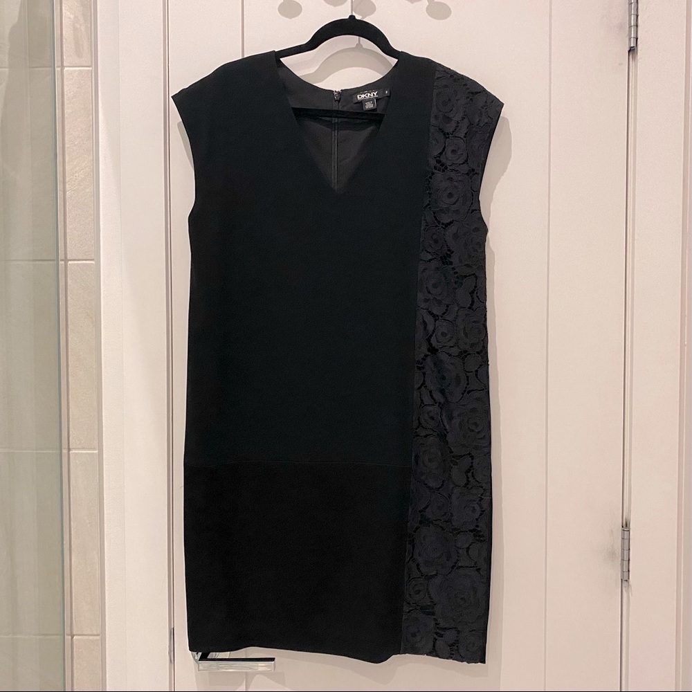 DKNY cap sleeve black dress size M